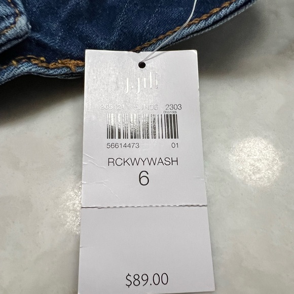 JJill FULL-LEG CROPS, ROCKAWAY WASH, 6. Button fly, NWT - Picture 10 of 13